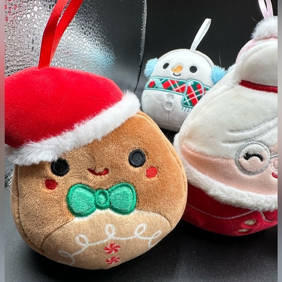 Squishmallows 9 Holiday Ornament Bundle Lucille Mrs Santa Penguin Ear Muffs - Picture 5 of 9